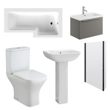 Example extra large delivery items, including a bath, toilet, basin, vanity unit and shower screen